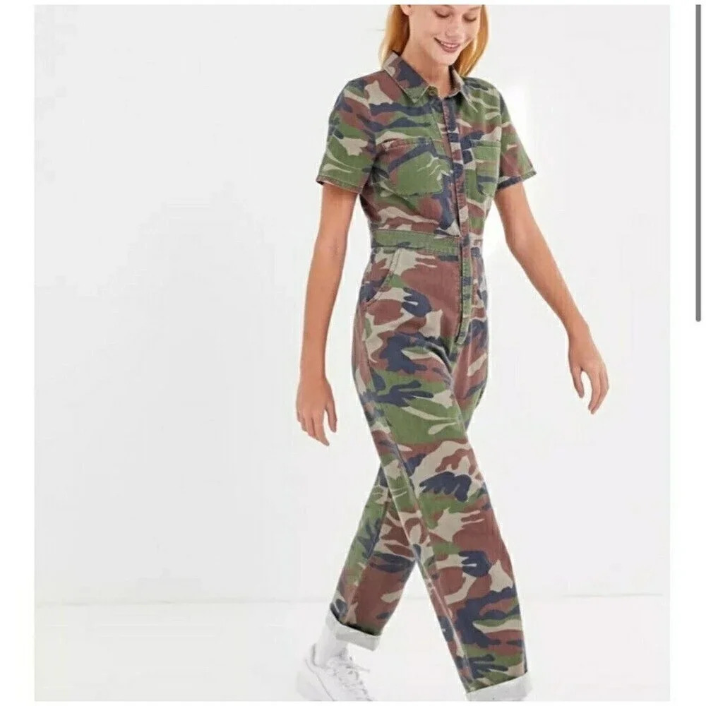 Urban Outfitters Canvas Camo Flight Jumpsuit Women's Size S